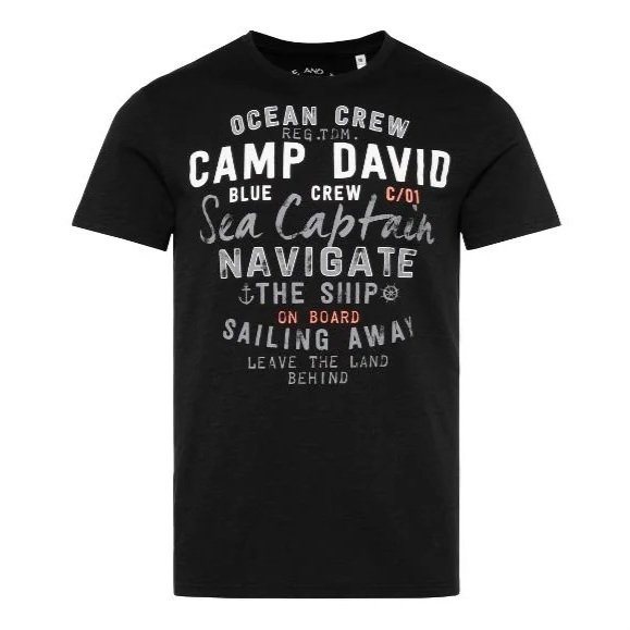 تيشيرت كم قصير بياقة دائرية من شركة CAMP DAVID