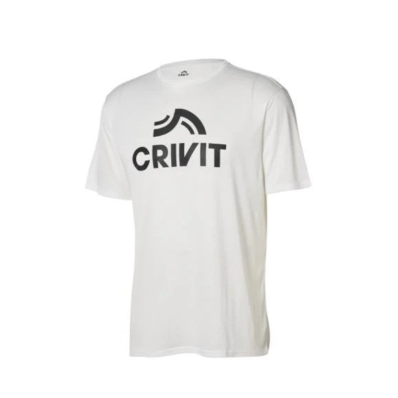 تيشيرت رياضي صيفي مع طبعة لوغو وإسم الماركة بياقة دائرية من CRIVIT